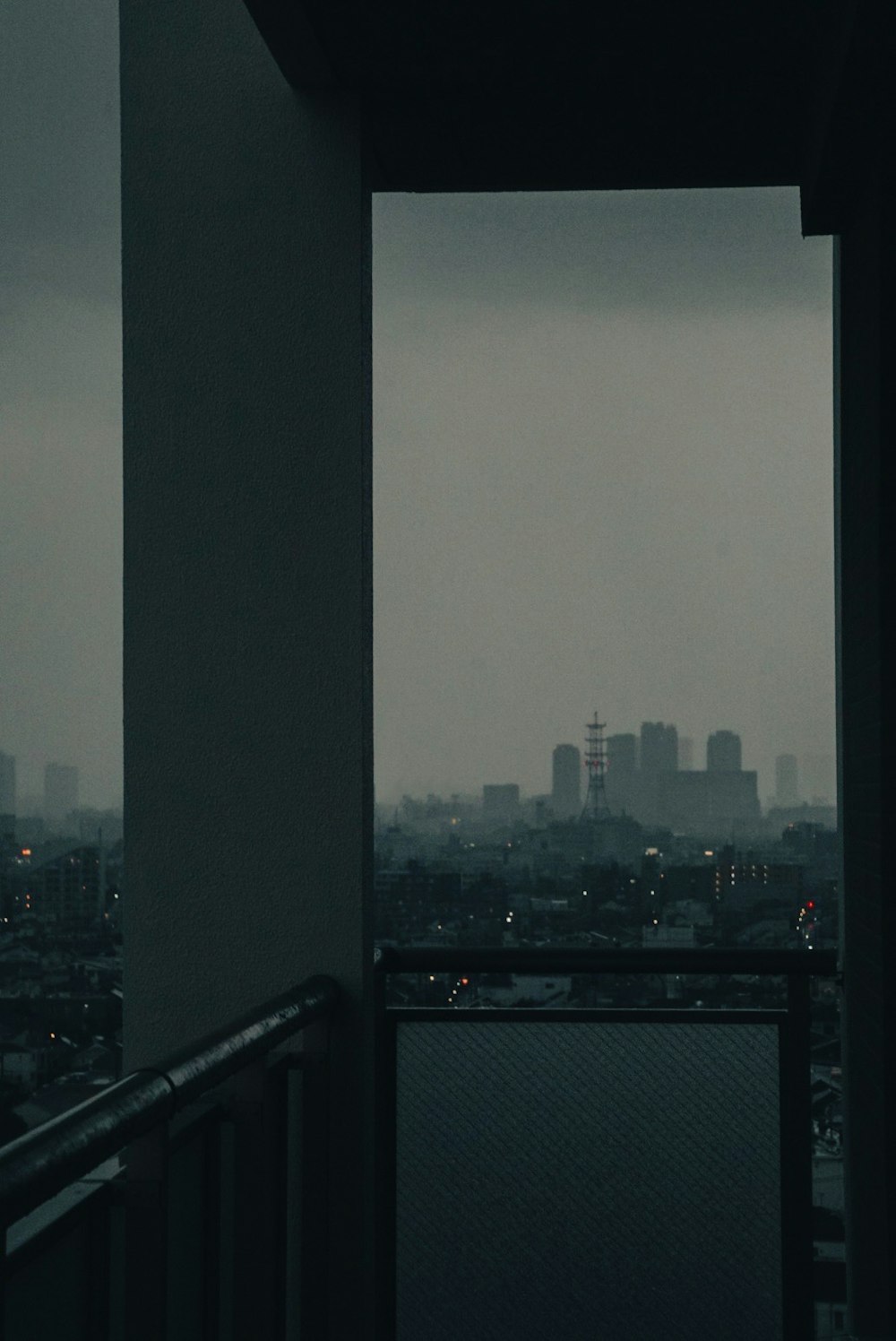 a view of a city from a window