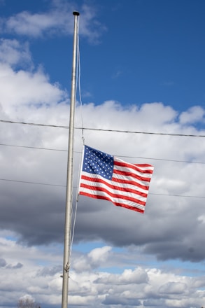 a flag on a pole