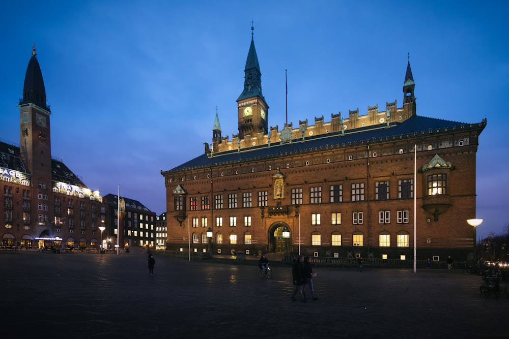 a large building with a tower