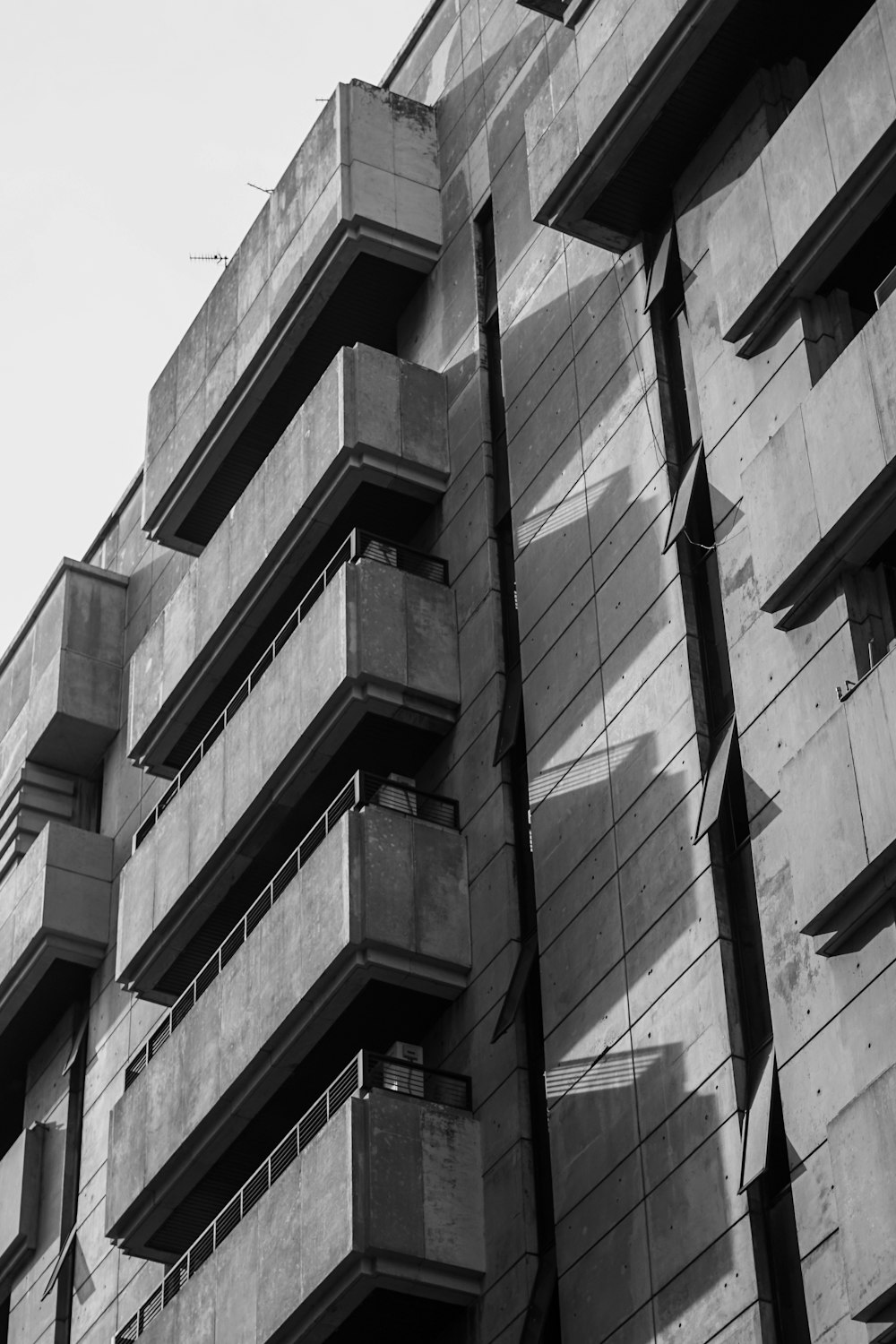 a building with a metal railing