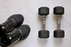 a pair of black shoes