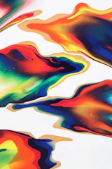 Artistic brushstroke textures blending blue and fiery orange colors.