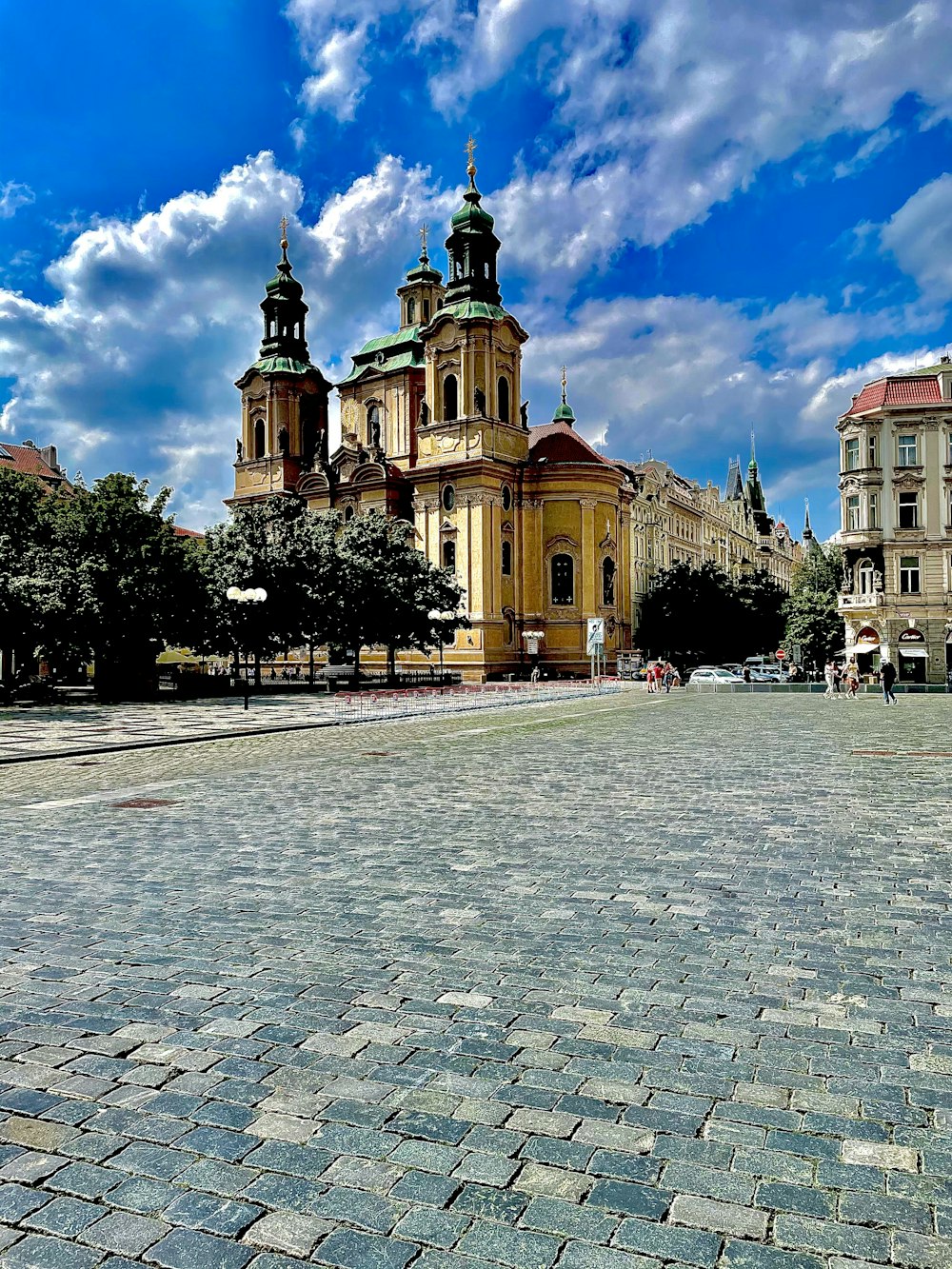 a large building with a tower