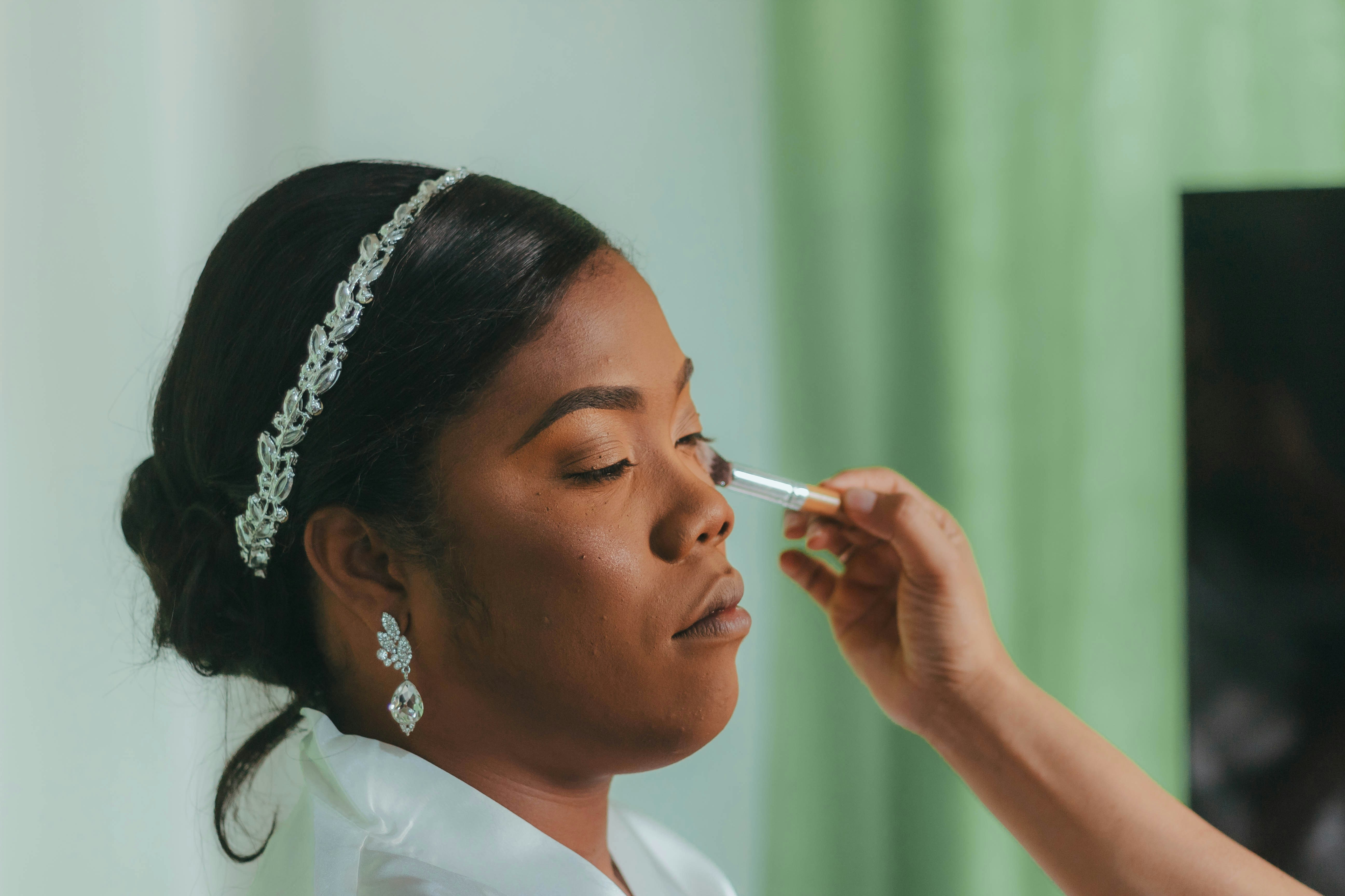 Woman in bridal attire