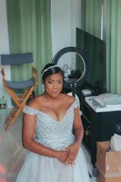 a woman in a wedding dress