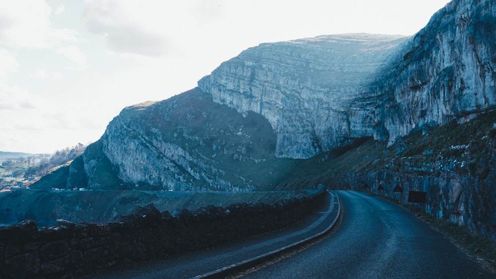 a road between mountains