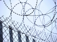 a barbed wire fence