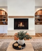 a fireplace in a room