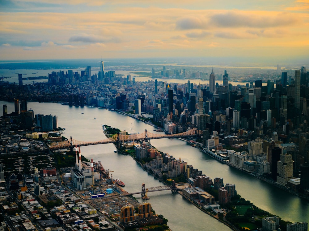 a city with a river running through it