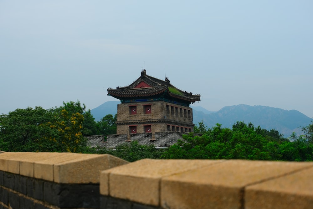 a building with a red roof