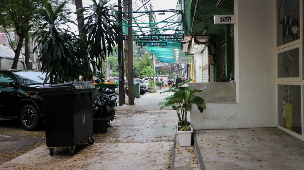 a row of cars parked on a street