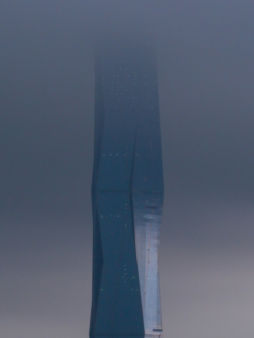 a tall blue tower