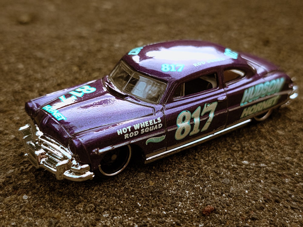 a toy car on a surface