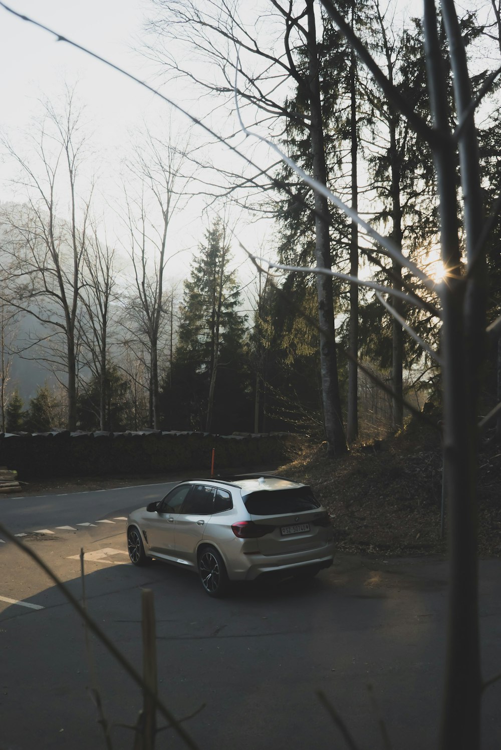 a car parked on a road