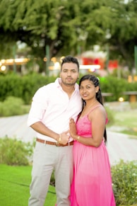 a man and woman posing for a picture