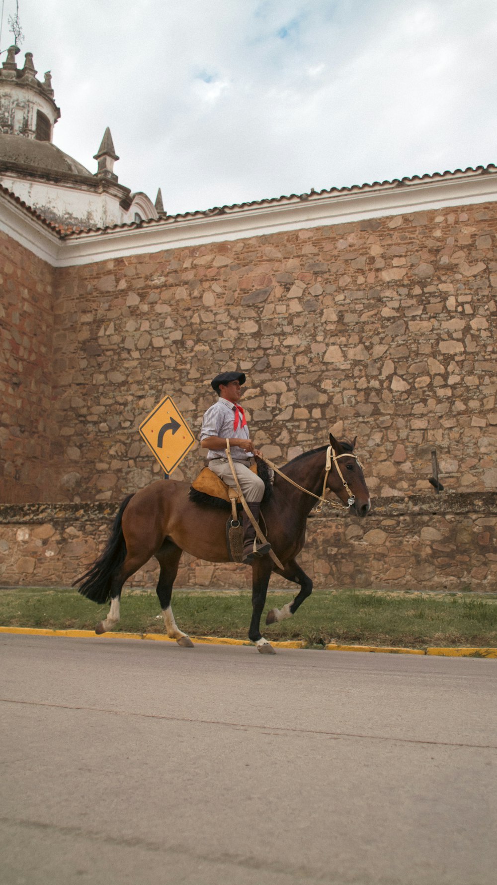 a person riding a horse