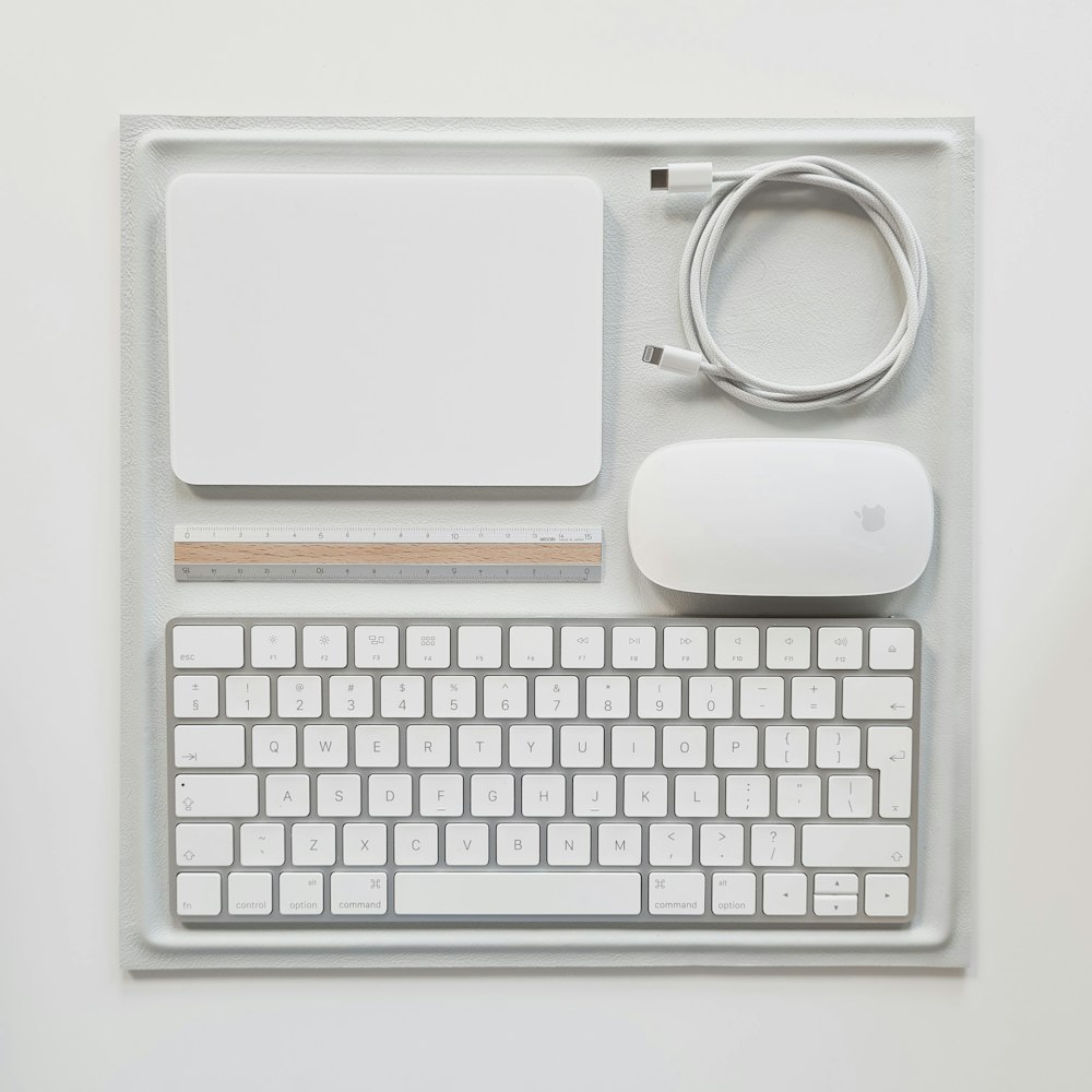 a white computer keyboard