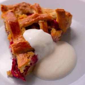 A delicious rhubarb pie