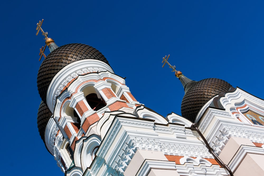 a building with a statue on top