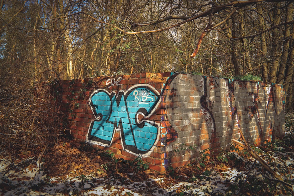 a wall with graffiti
