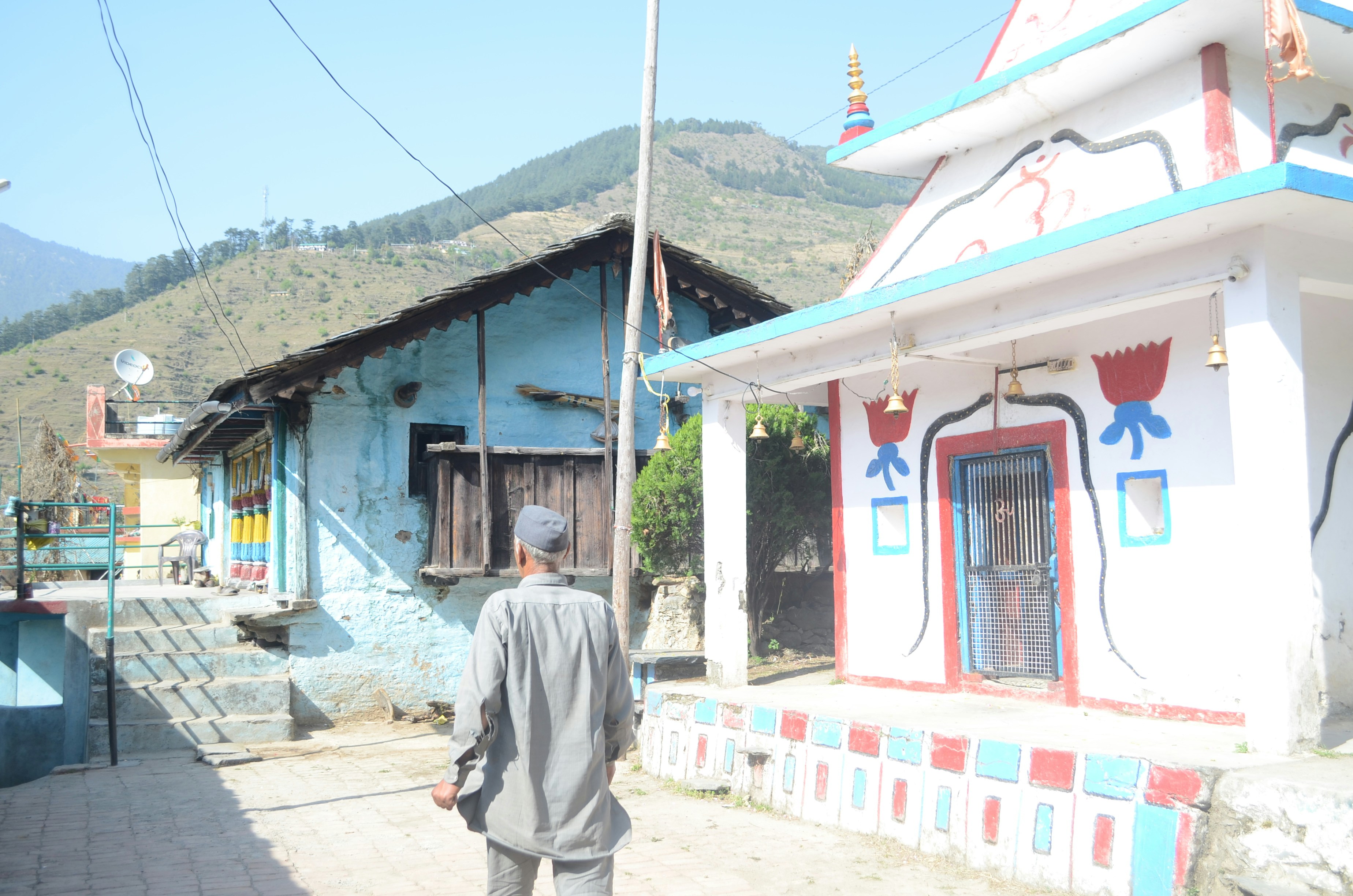 a man walking down a street