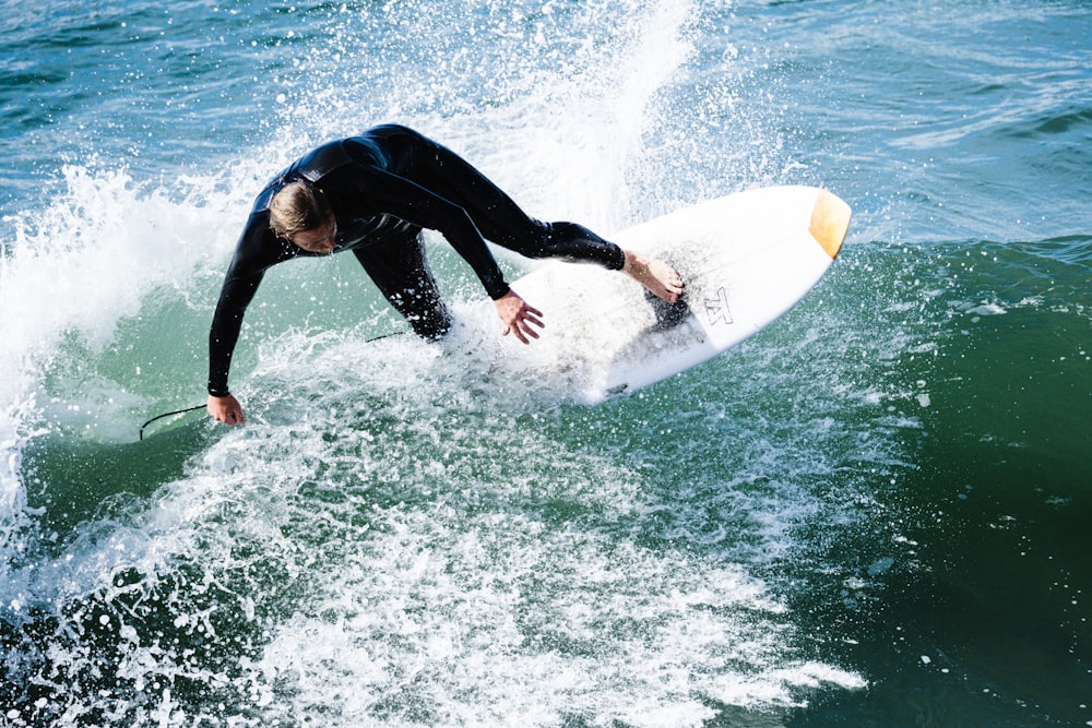 a man surfing on a wave