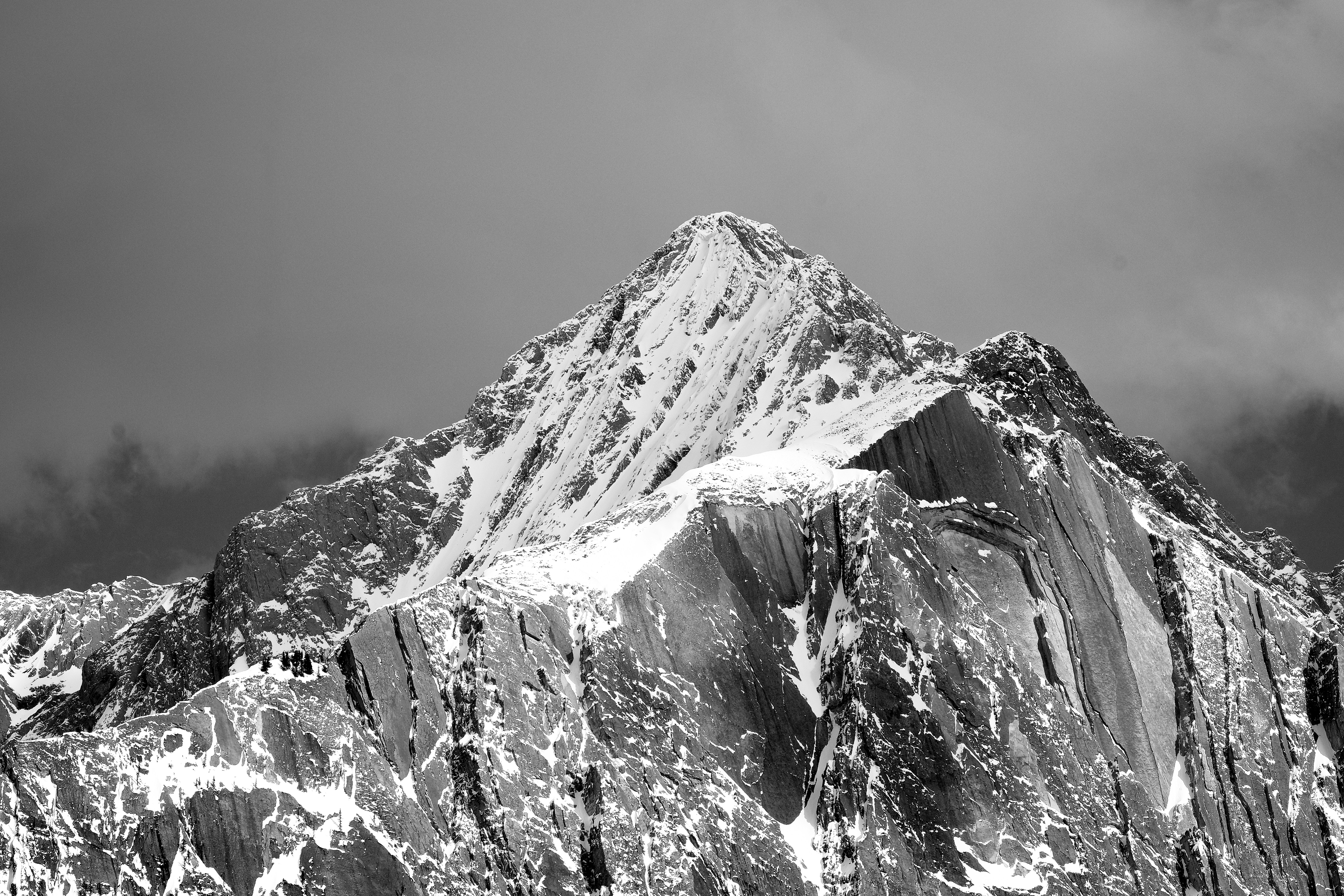a mountain with snow