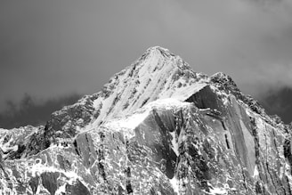 a mountain with snow