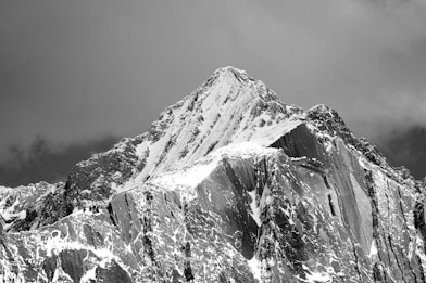 a mountain with snow