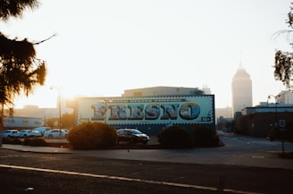 a building with a sign on the side of it
