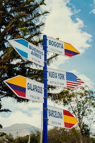 a pole with several street signs attached to it