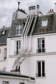 New chimney installation on a modern Los Angeles home rooftop.