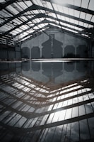 Before and after photos of a flooded commercial space restored to pristine condition.