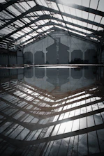 High-tech structural drying equipment operating inside a flooded commercial space.