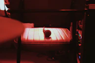 A cozy recording studio with microphones and mixing equipment bathed in warm light.