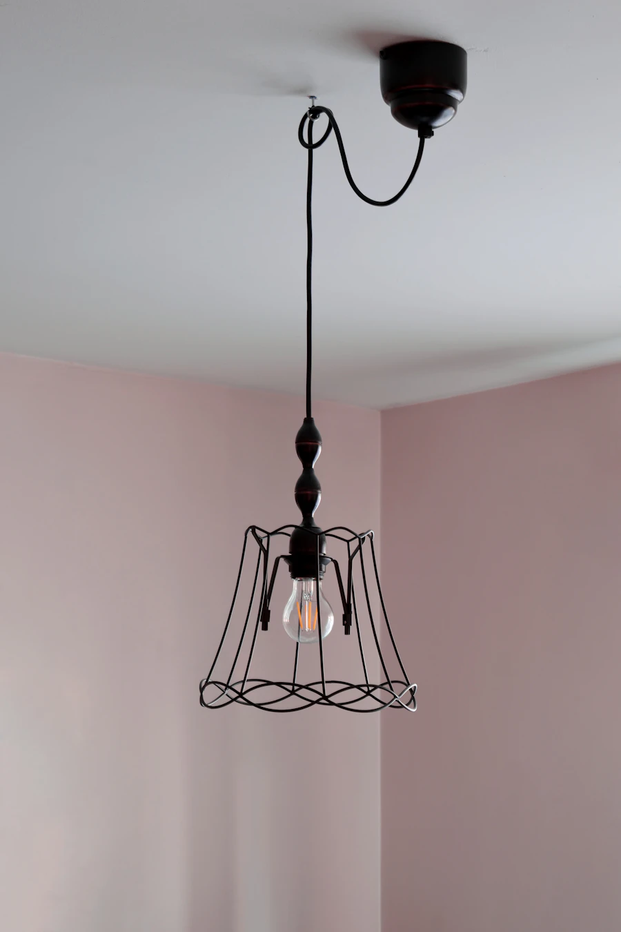 Pendant light hanging from ceiling