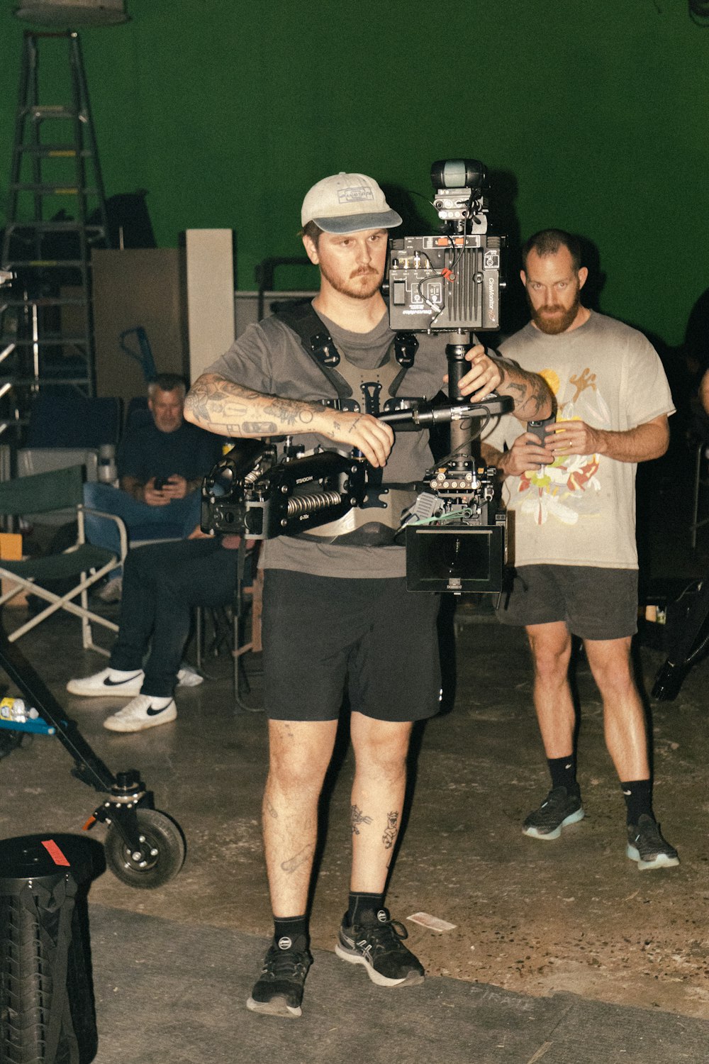 a man standing in front of a camera