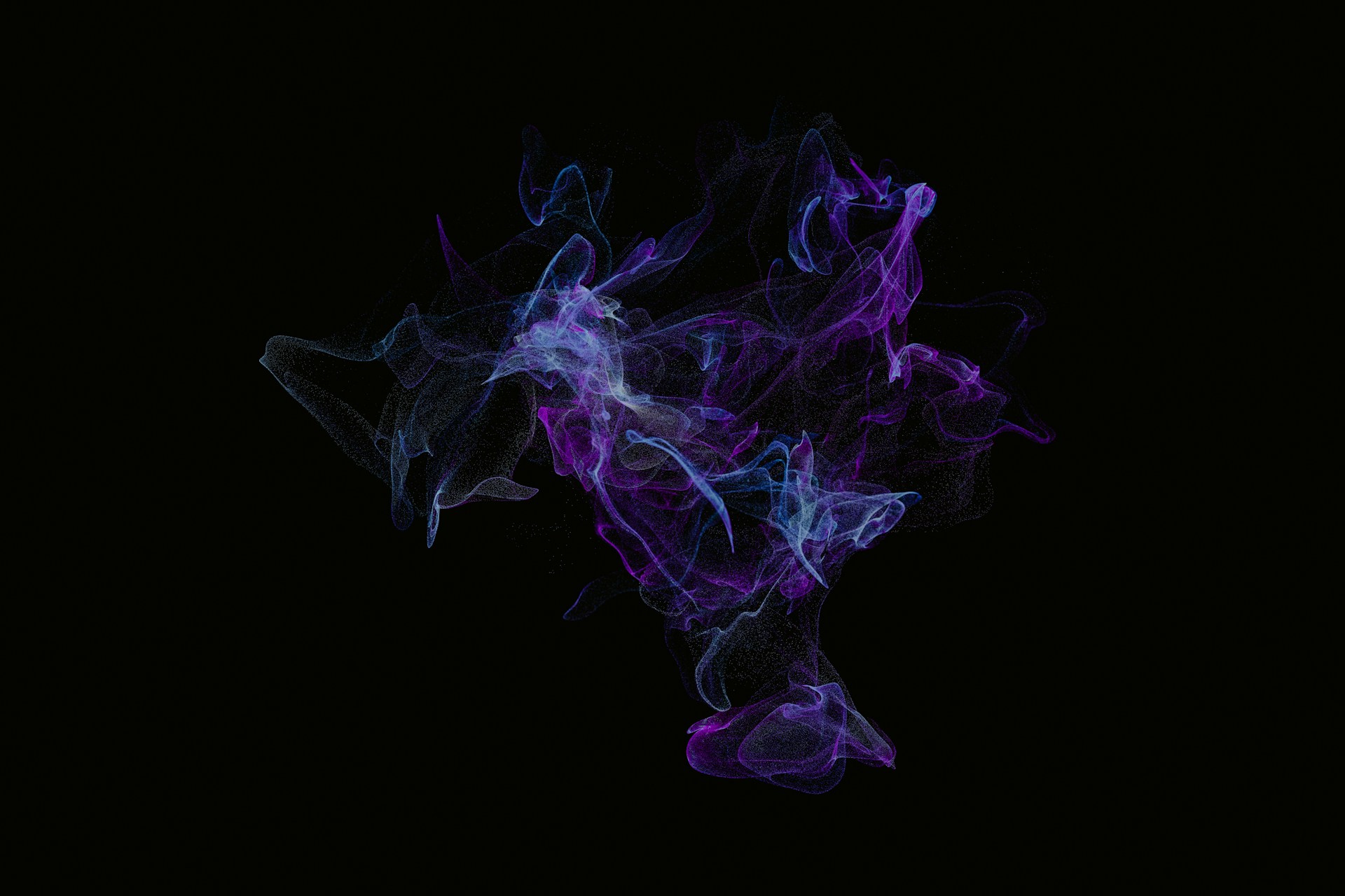 a black background with blue and purple smoke
