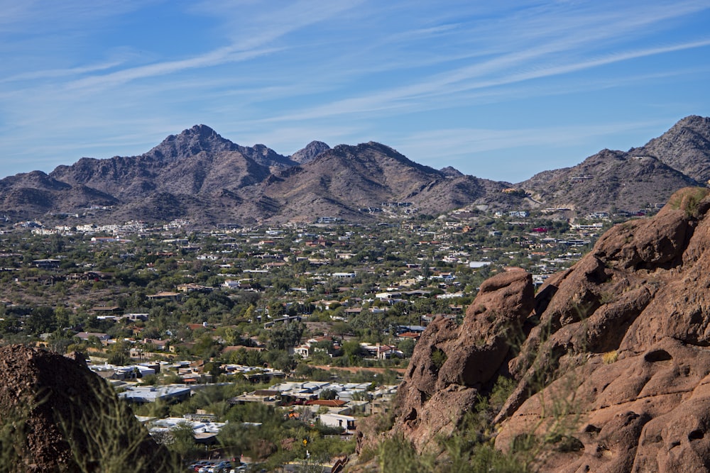 a view of a city from the top of a mountain