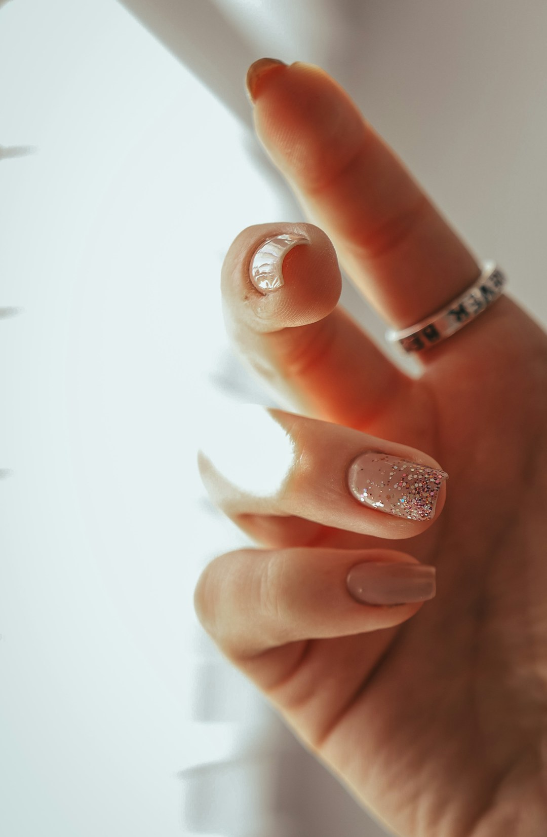 Minimal elegant French manicure for Christmas