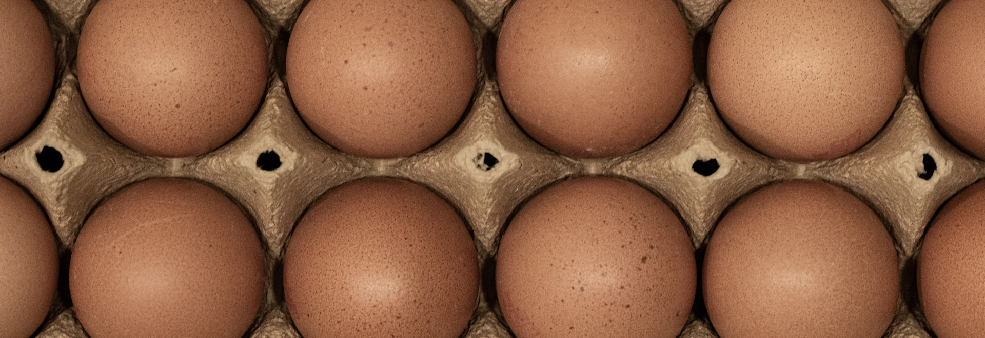Close-up of fresh eggs neatly arranged in a yellow carton, highlighting their natural quality.