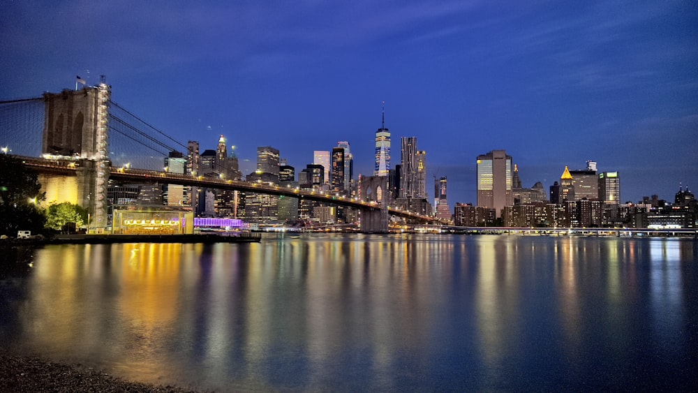 a view of a city at night from across the water