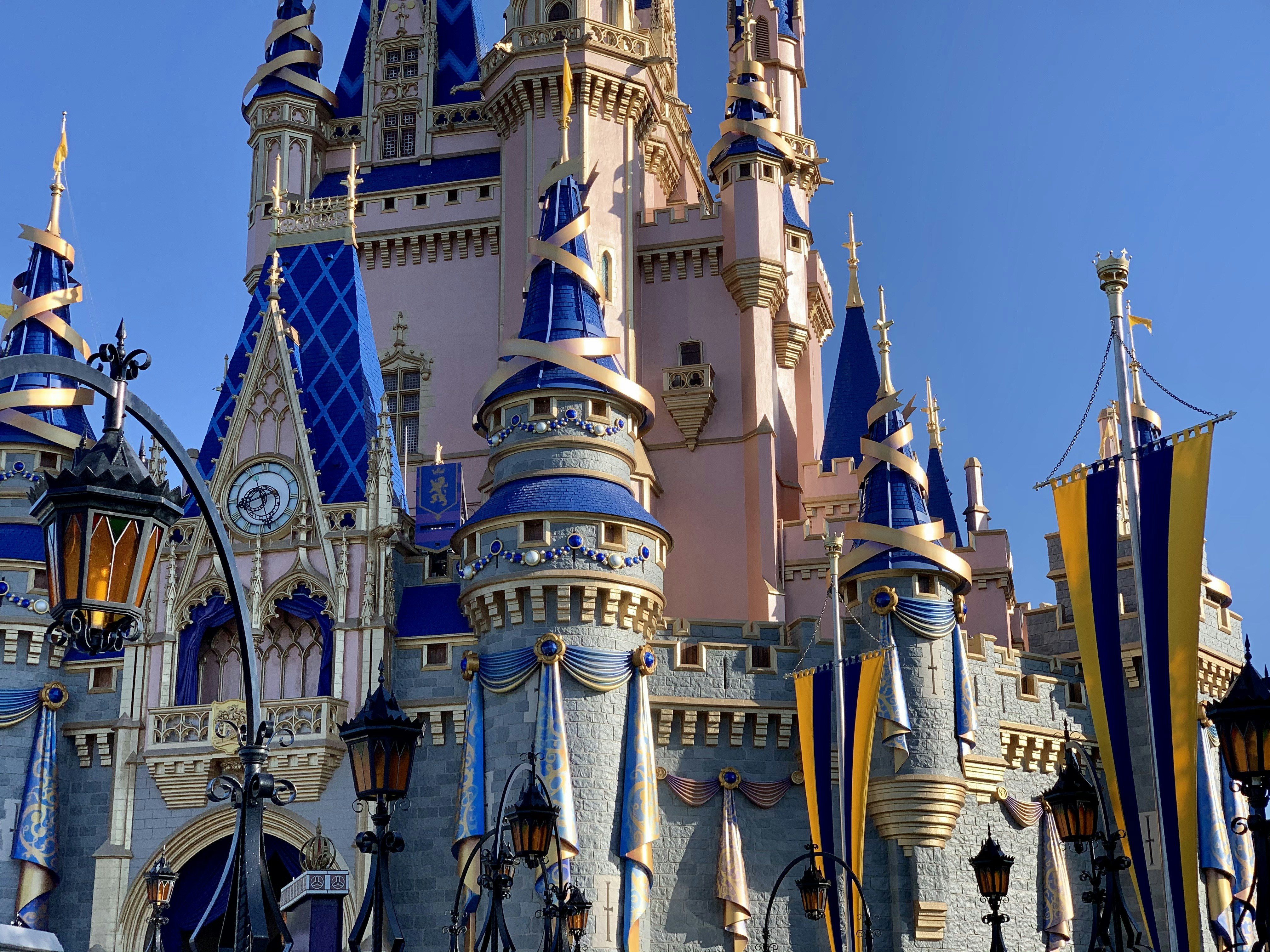 a castle with a clock on the top of it