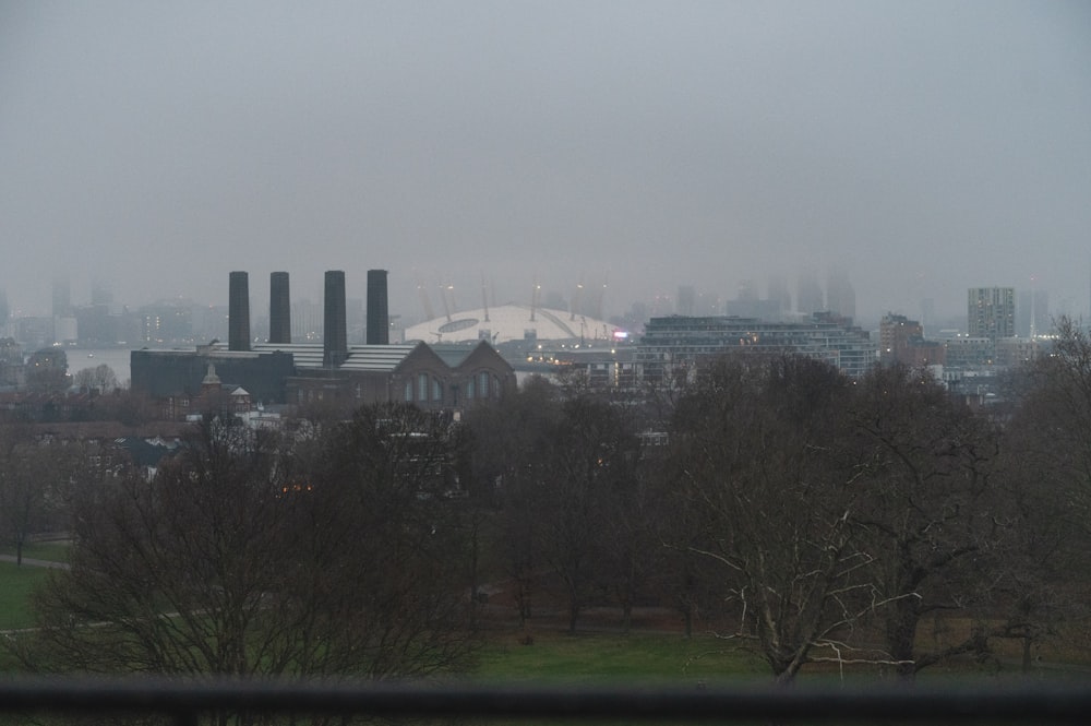 a view of a city from a distance