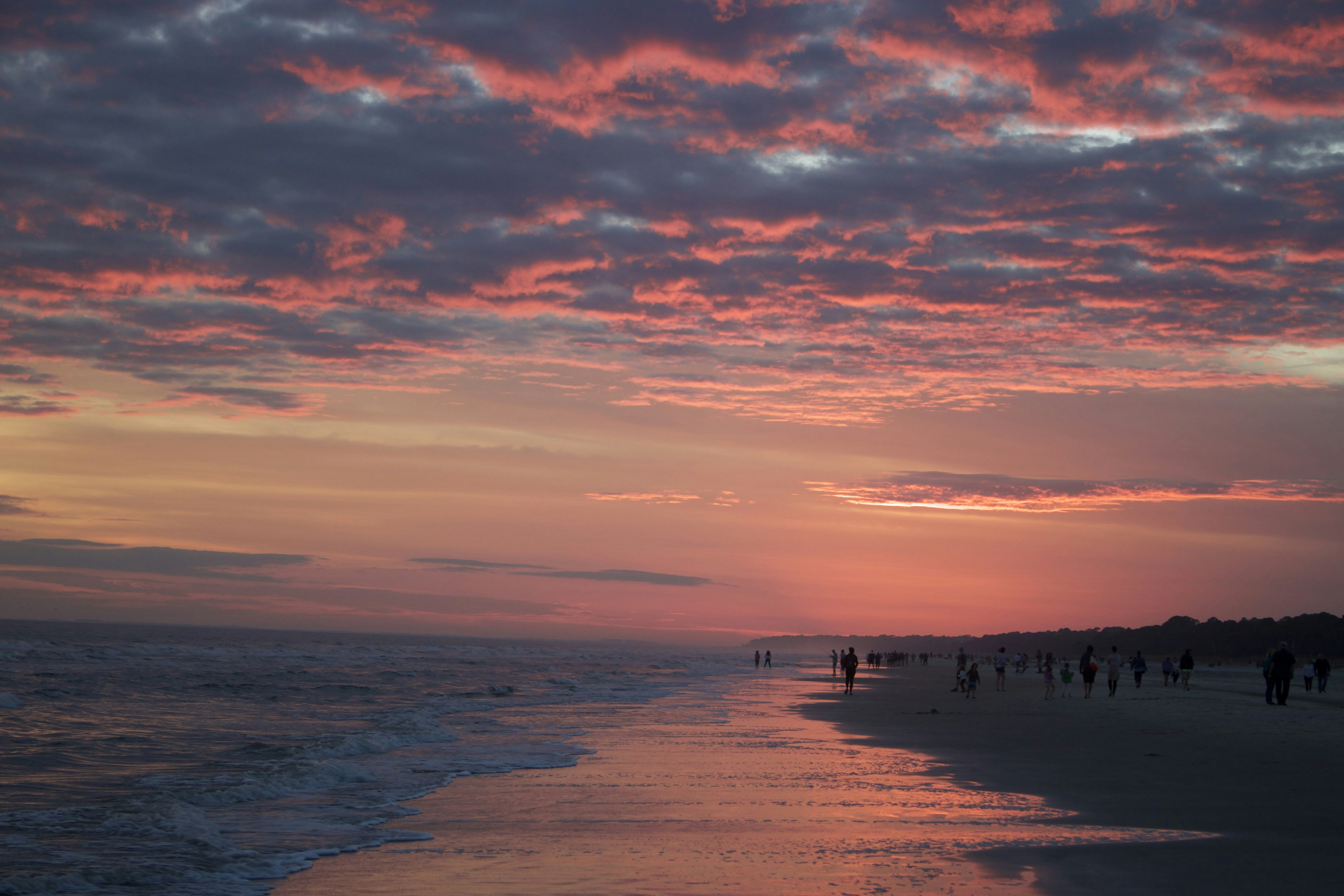 Sunset on Atlantic Ocean in December 2021