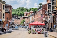 Historic Bridgewater town center bustling with local shops and cafes.