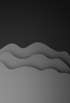 A minimalistic design featuring layered waves in shades of grey. The waves create a soft, flowing pattern against a dark gradient background.