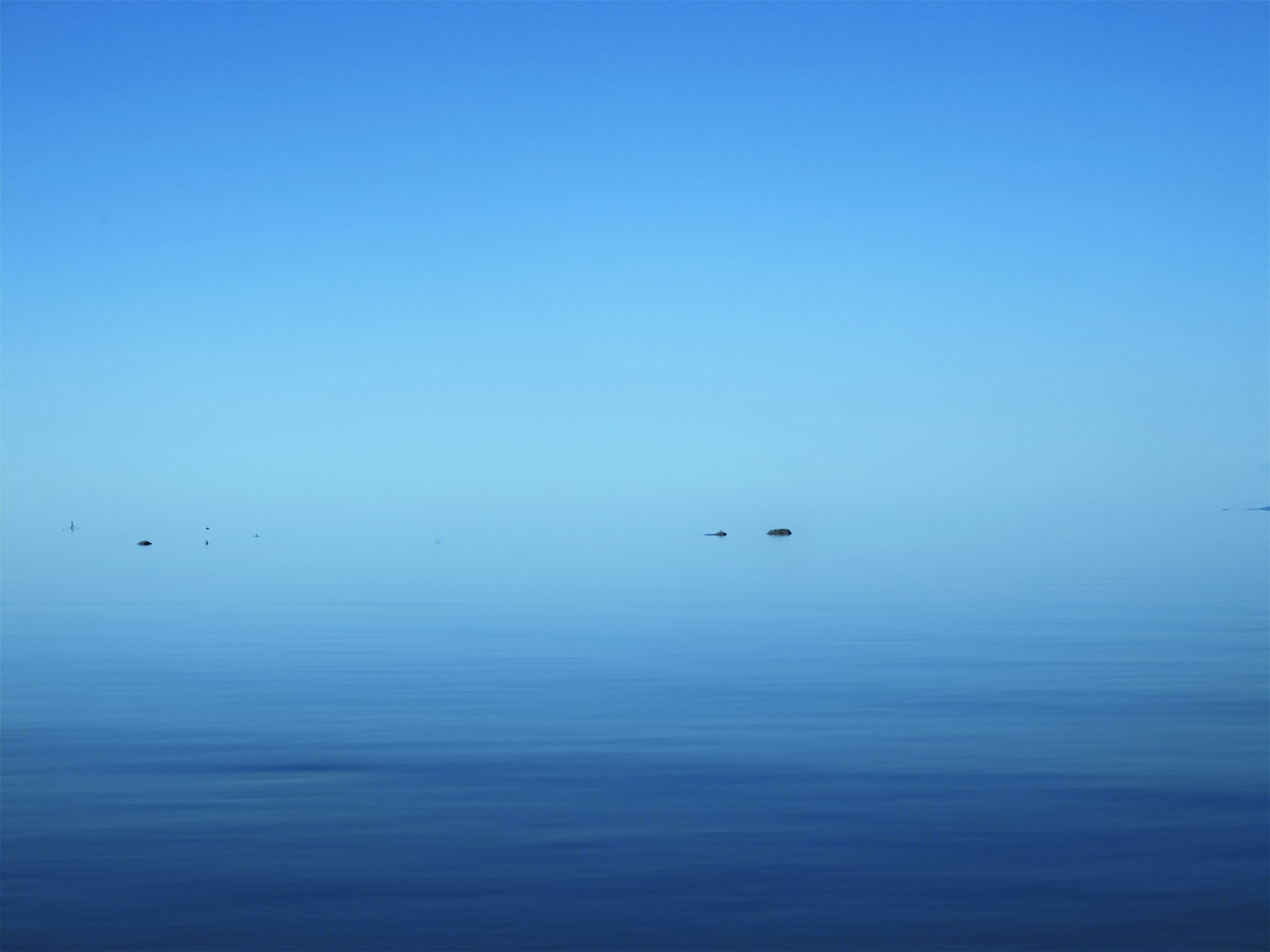 a large body of water with a sky background