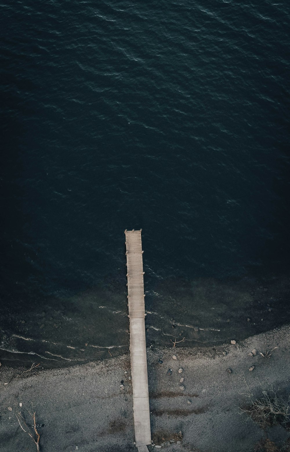 an aerial view of a body of water