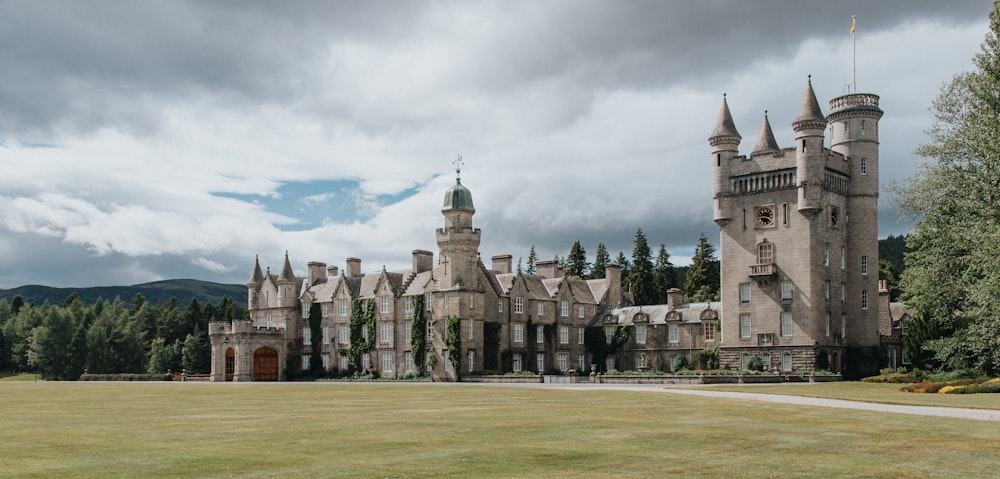 a large castle like building with a clock tower